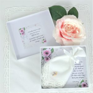 vintage rose handkerchief gift box