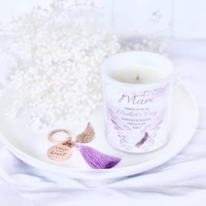 Angel Wing Heart Mothers Day Candle