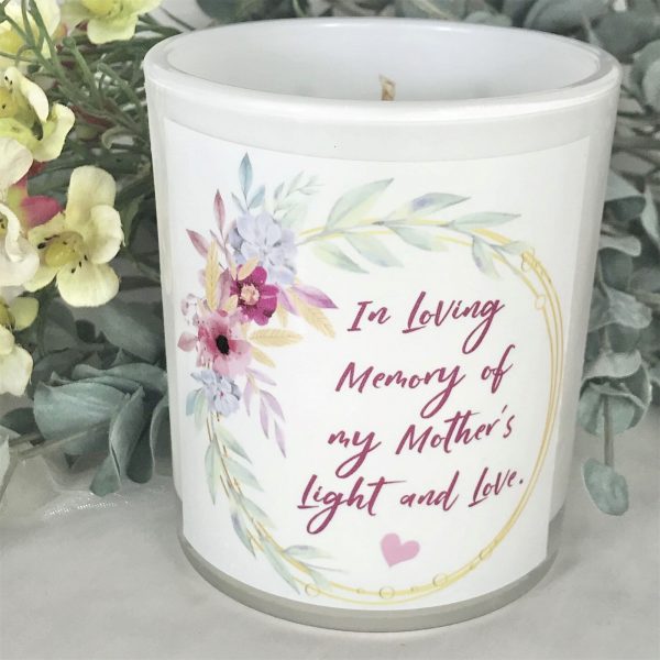 In loving memory floral mothers memorial candle