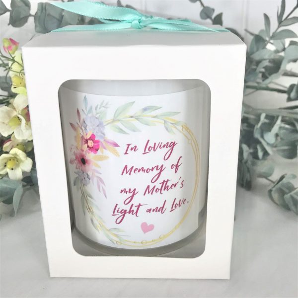 floral wreath mothers memorial candle gift boxed