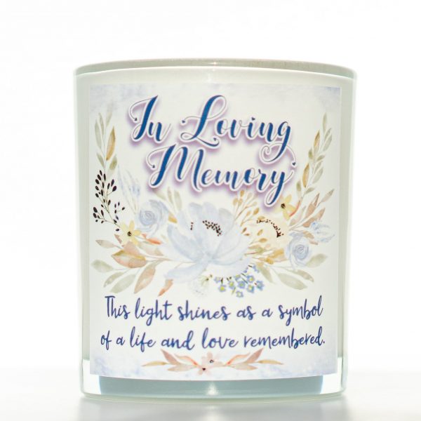 Light Shines Memorial Candle White Background