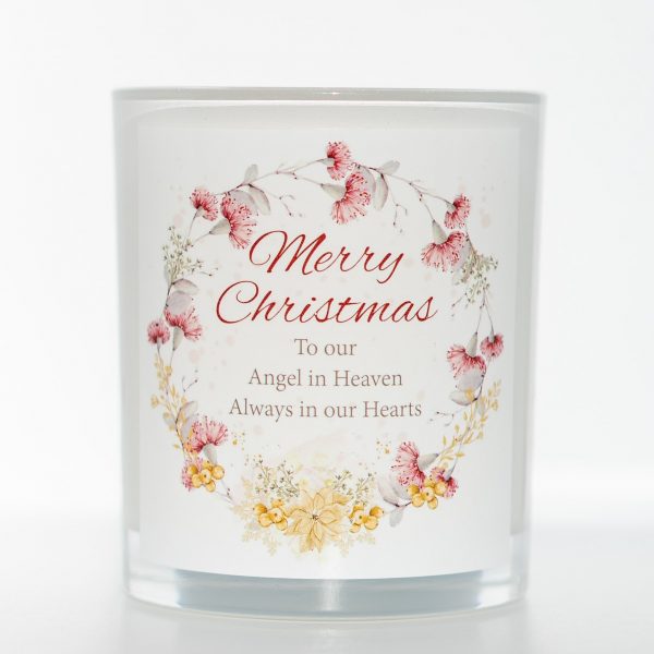 Angel In Heaven Christmas Memorial Candle White Background