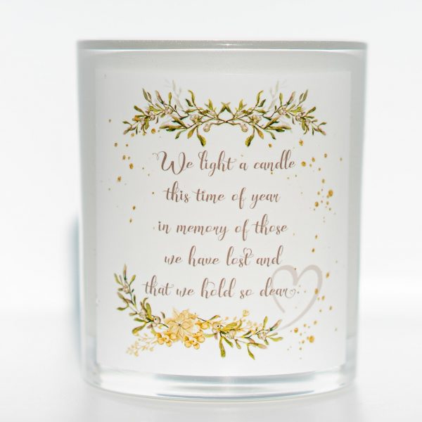 In Memory Christmas Memorial Candle White Background